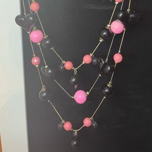 Betsey Johnson 3 Layer Heart Necklace